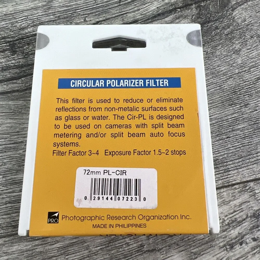 Promaster 72mm Circular Polarizer Cir-PL Filter New